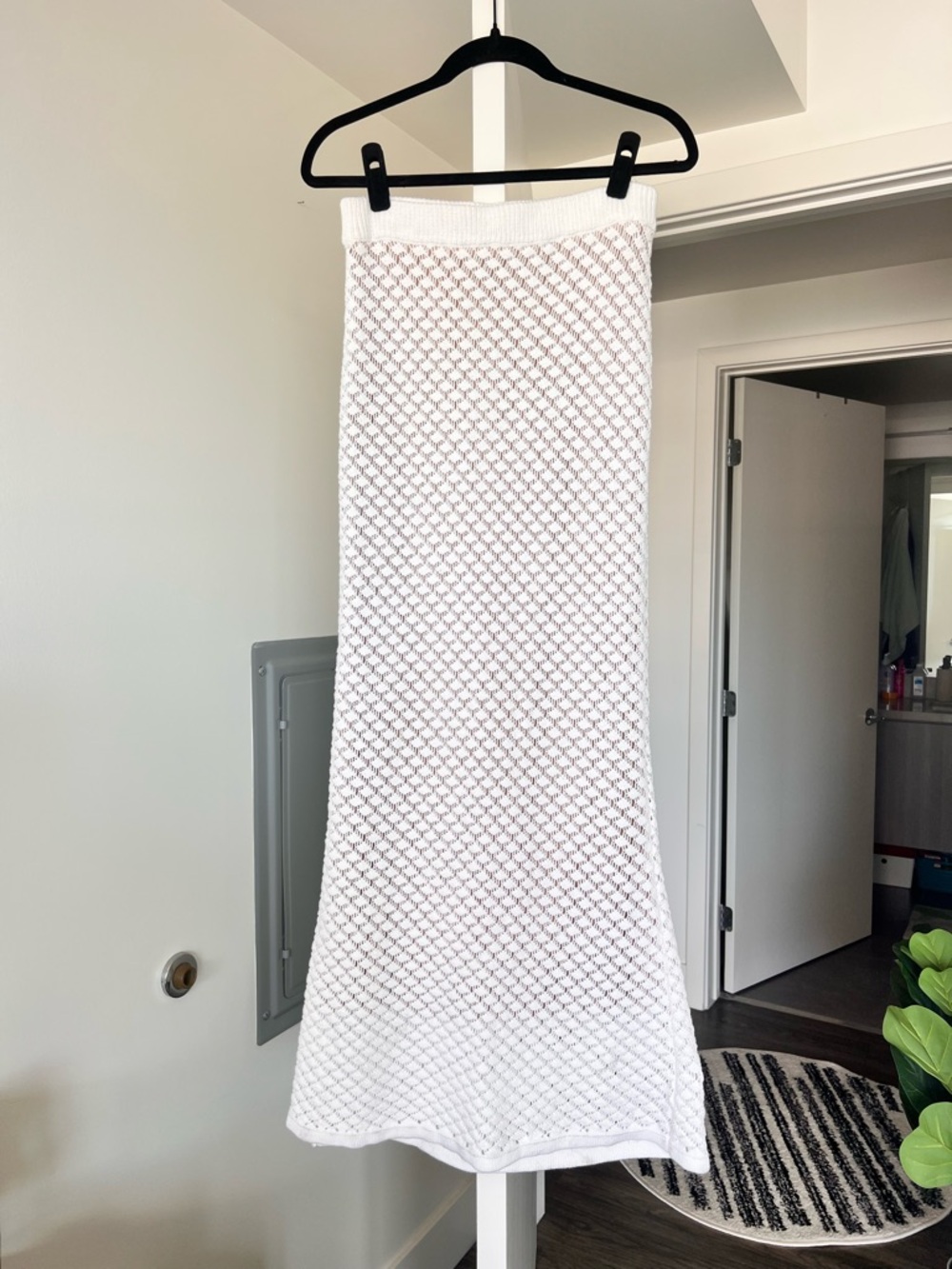 Meshki Crochet White Maxi Skirt- Size M